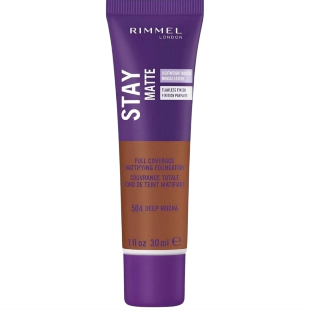 4 x Rimmel London Stay Matte Liquid Foundation, 504 Deep Mocha